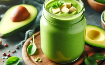 This bright green smoothie gets creaminess from avocado instead of bananas