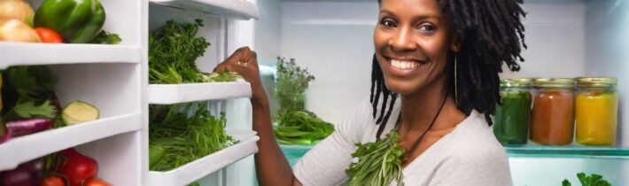 Refrigerator Look Book: Vegan Chef Jenne Claiborne Stocks Her Fridge with Tons of Herbs