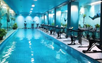 We tried Aqua Studio’s new aquacycling class—prepare to get very, very wet