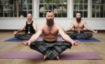 Men in Kilts Yoga Trend