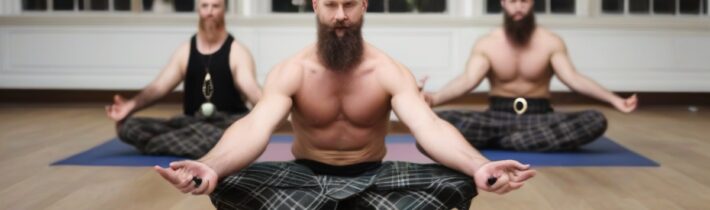 Men in Kilts Yoga Trend