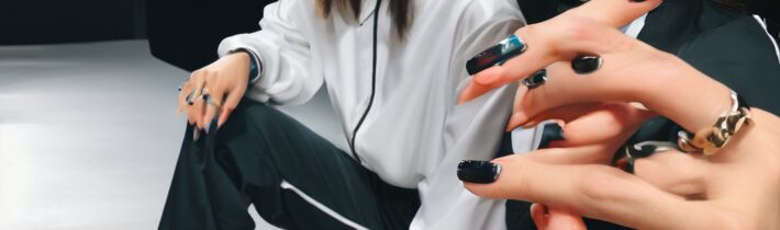 Track Pant Inspired Nails at NYFW